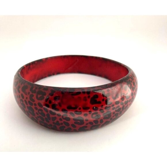 Set of 3 Acrylic Animal Leopard Print Chunky Bracelet Bangles - Picture 10 of 12